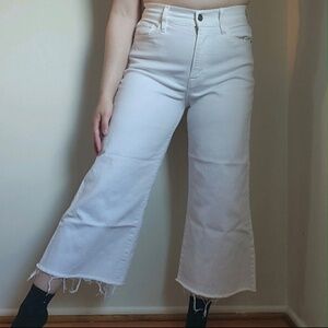 Frame Le Vintage Crop Raw Hem Shabby Chic Minimalist Pure Bone White Pants US 30
